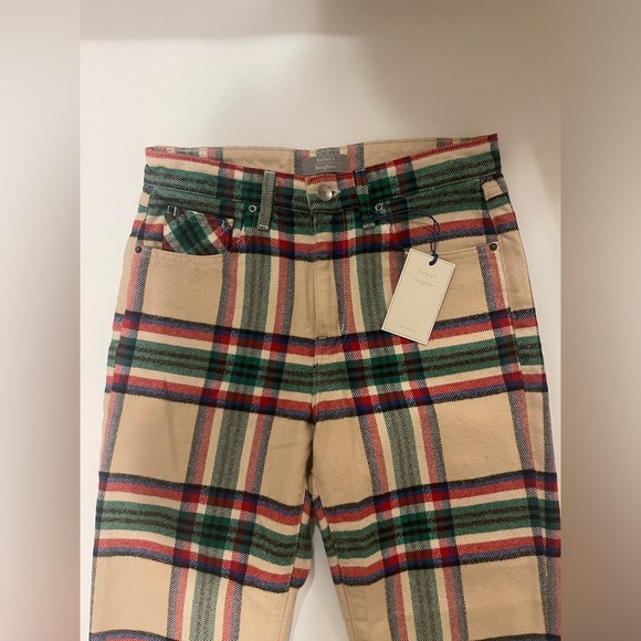 Father’s Daughter LA Raegan Denim Pants - plaid 28 - Picture 4 of 7